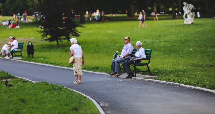 Elderly people in park